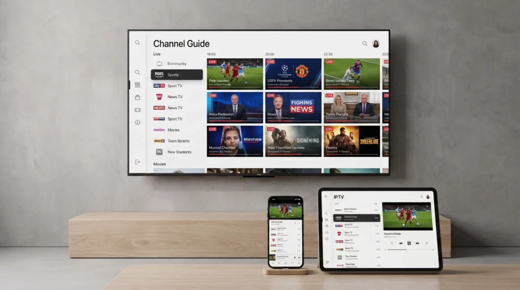 IPTV compatible Smart TV téléphone tablette et Android Box.